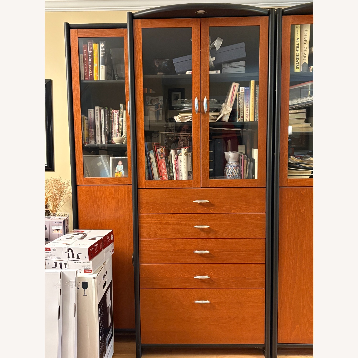 IKEA Black Wood Wall Unit - image-4