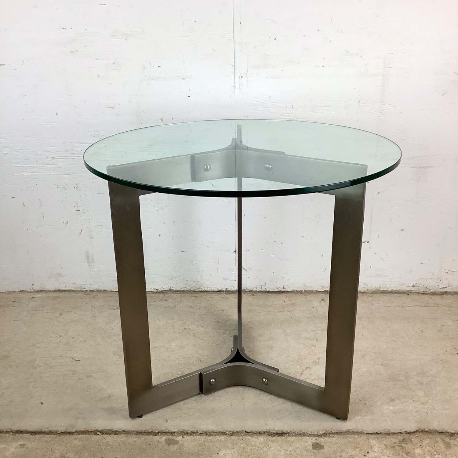 Round Modern Glass Top Side Table - image-5