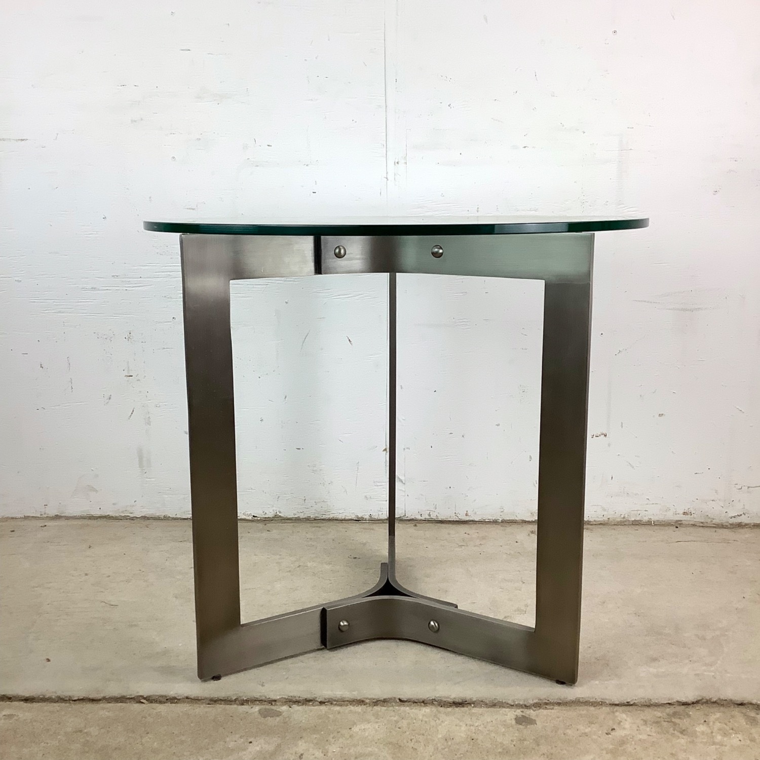 Round Modern Glass Top Side Table - image-3