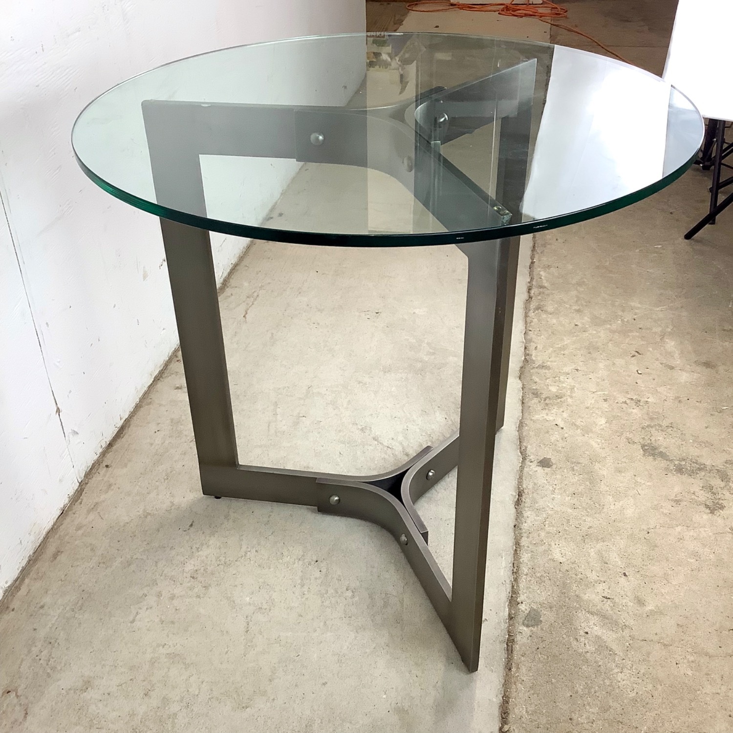 Round Modern Glass Top Side Table - image-1