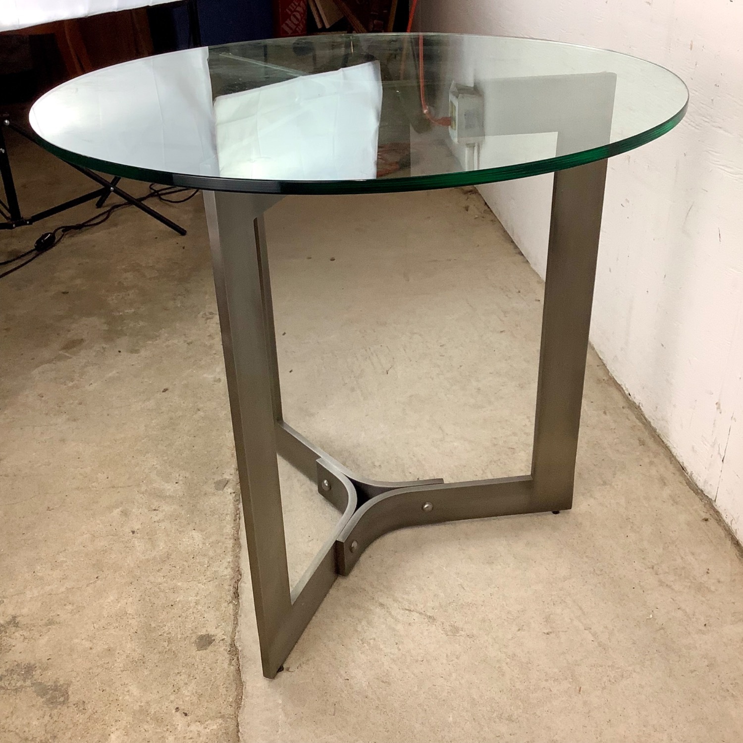 Round Modern Glass Top Side Table - image-10