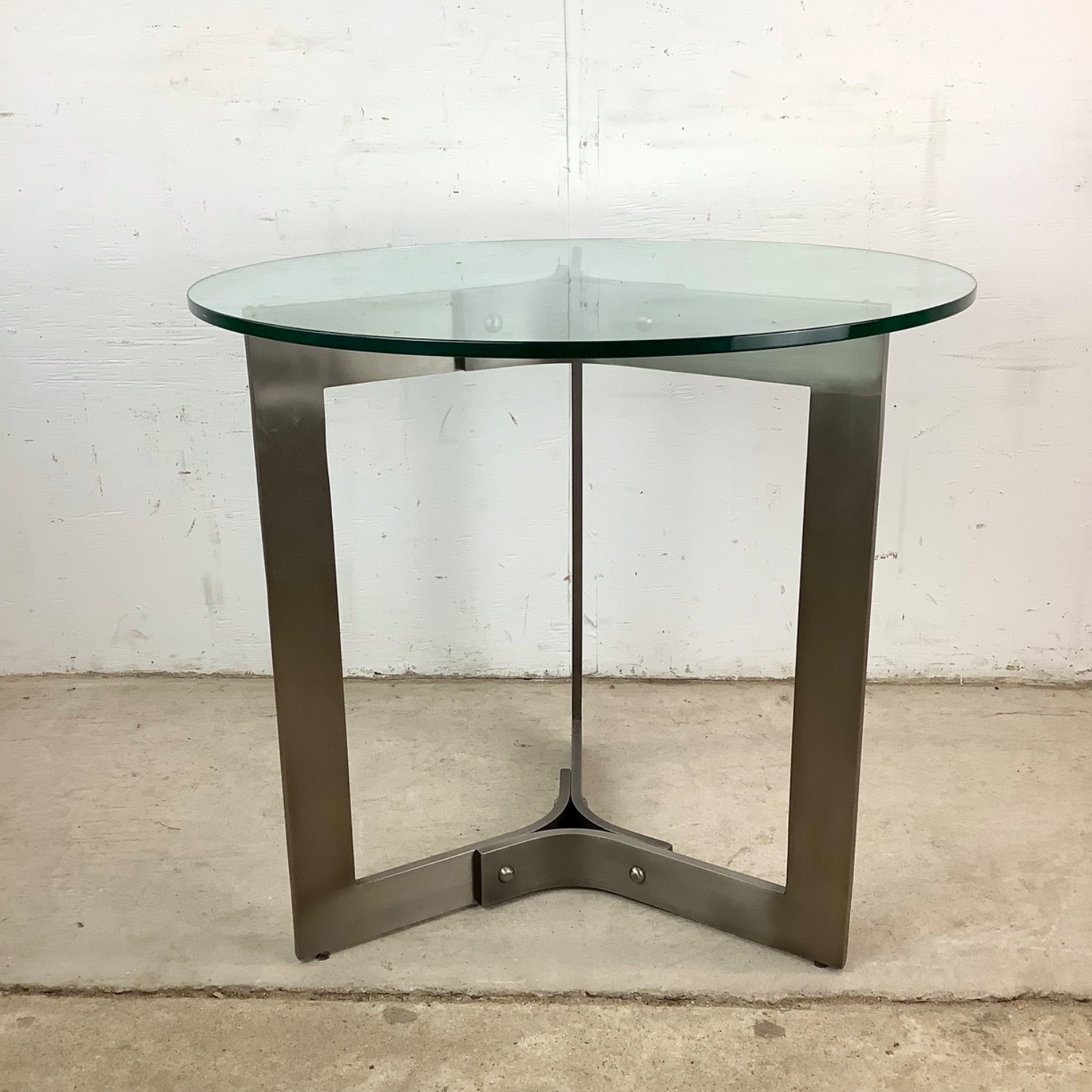 Round Modern Glass Top Side Table - image-11