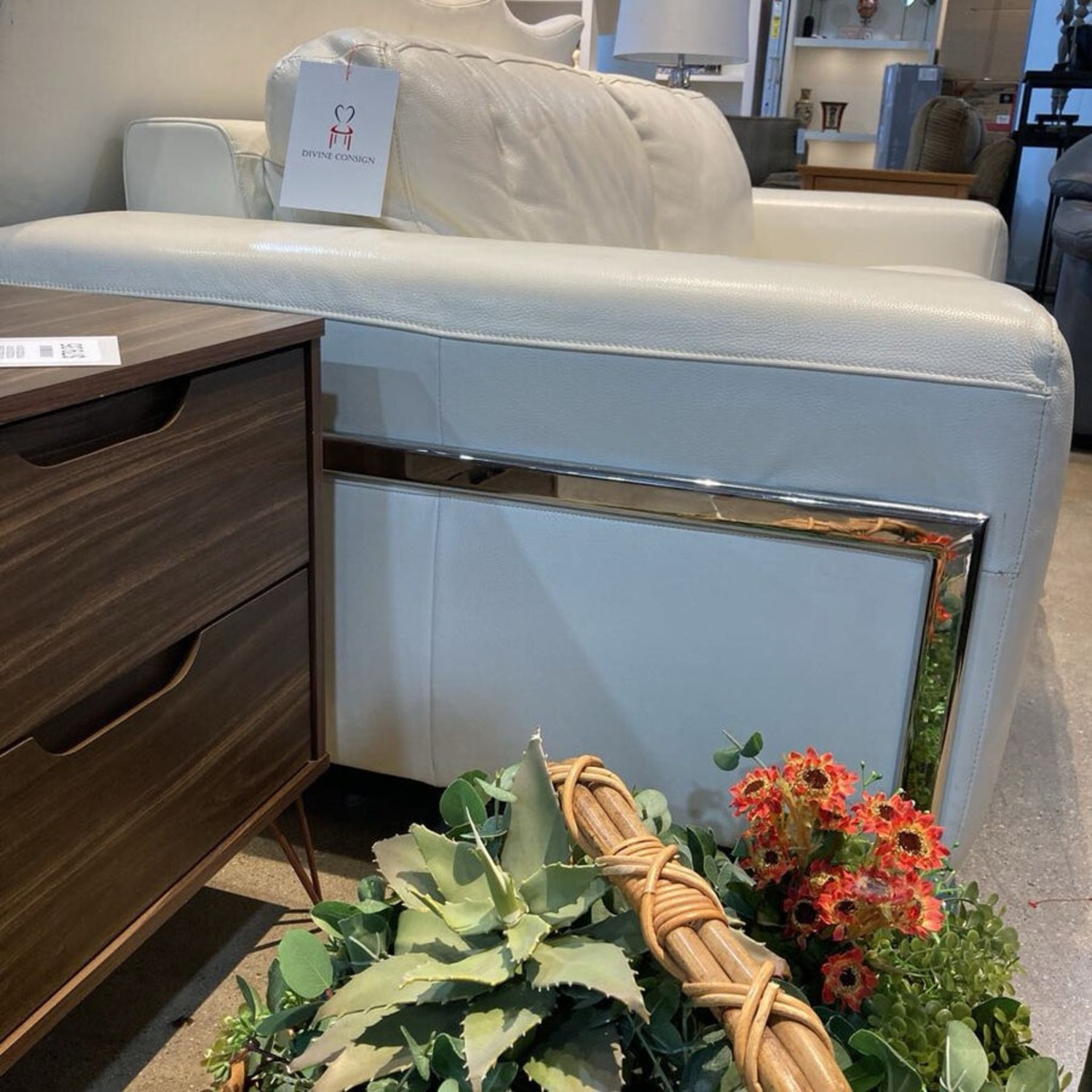 Cort Furniture Fregene Leather Sofa White  - image-4