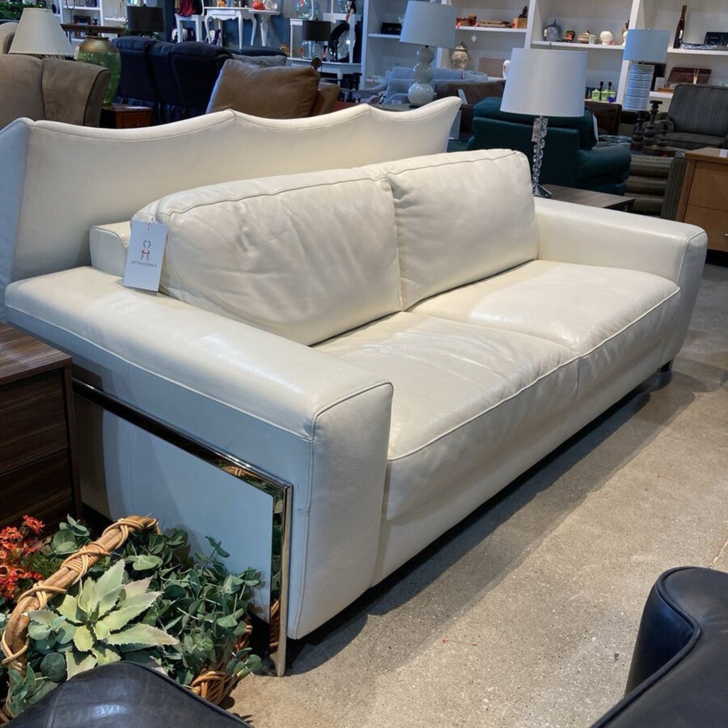 Cort Furniture Fregene Leather Sofa White  - image-2