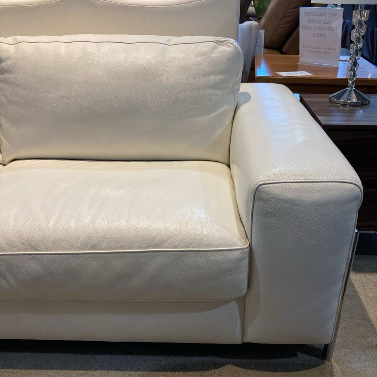 Cort Furniture Fregene Leather Sofa White  - image-3