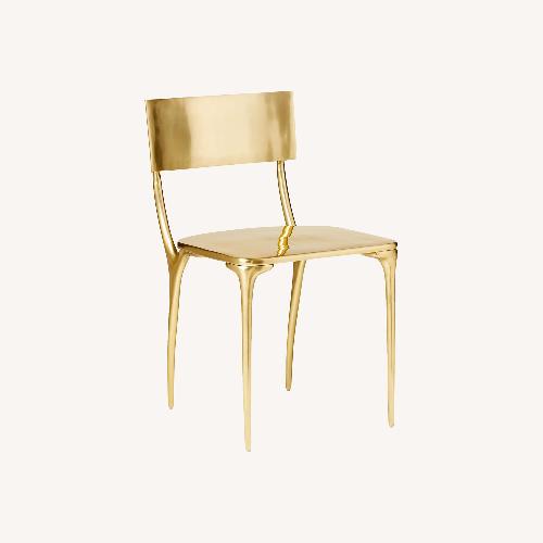 Used CB2 Oro Silver Aluminum Dining Chairs for sale on AptDeco