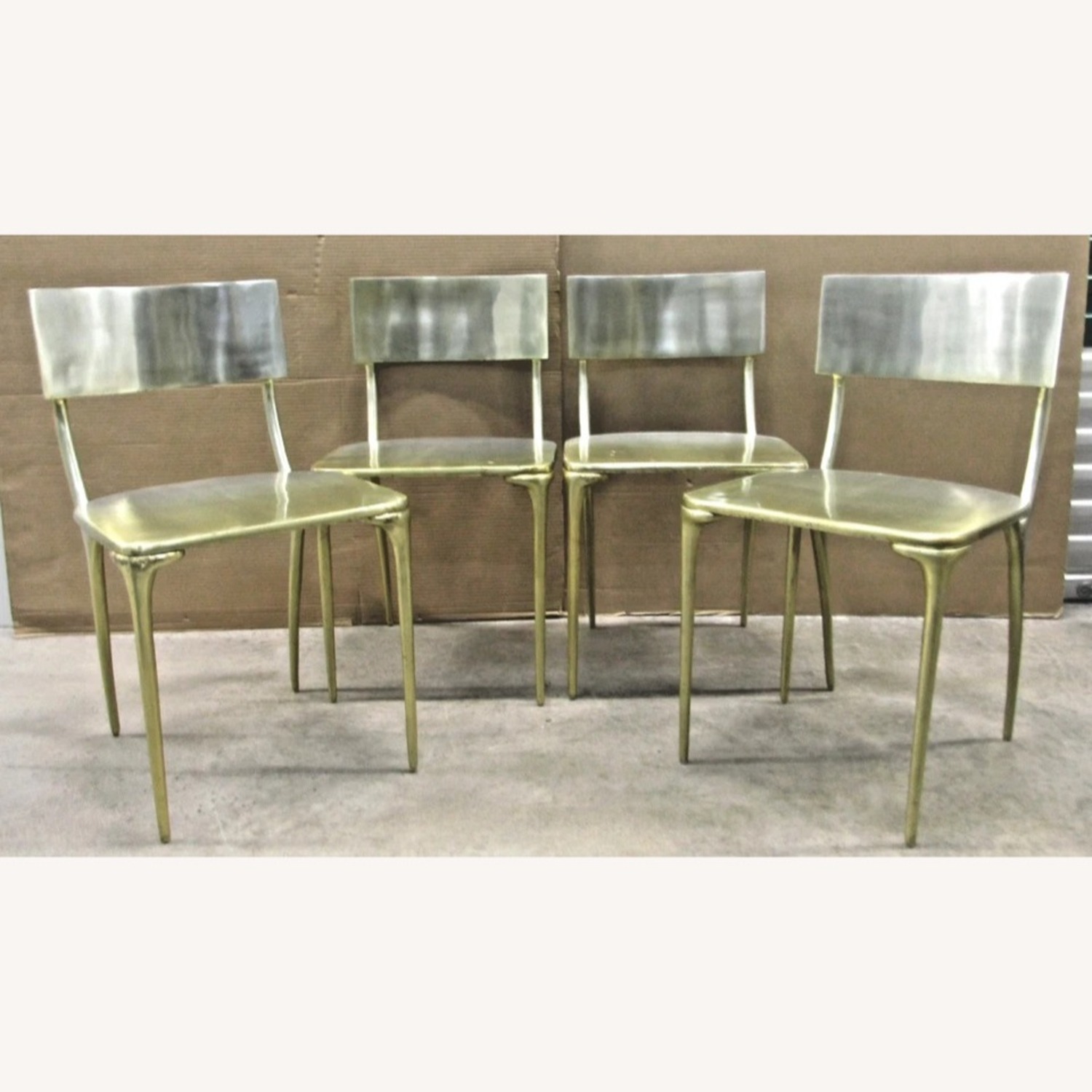 CB2 Oro Silver Aluminum Dining Chairs - image-2