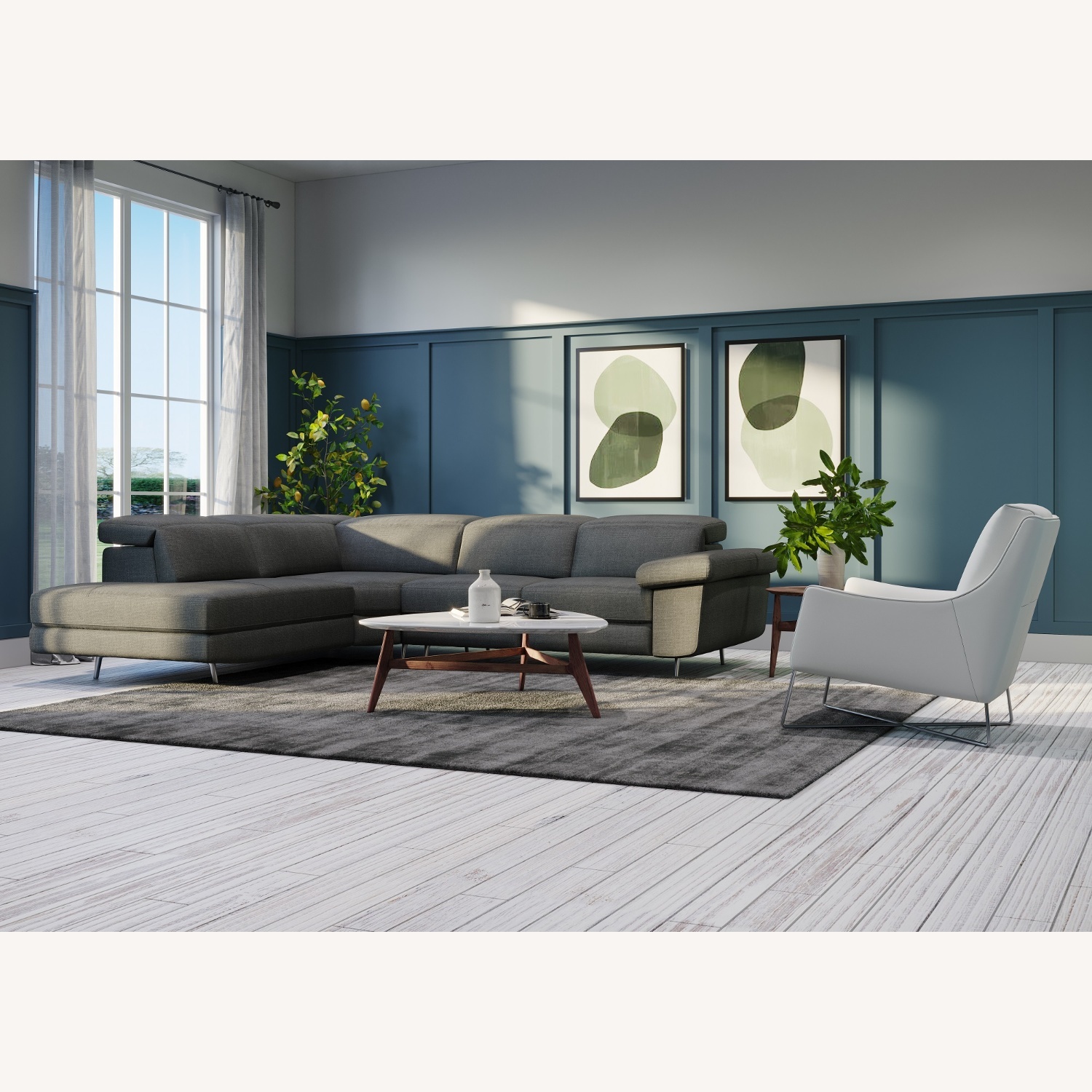 Natuzzi Coro Grey Sofa - image-6