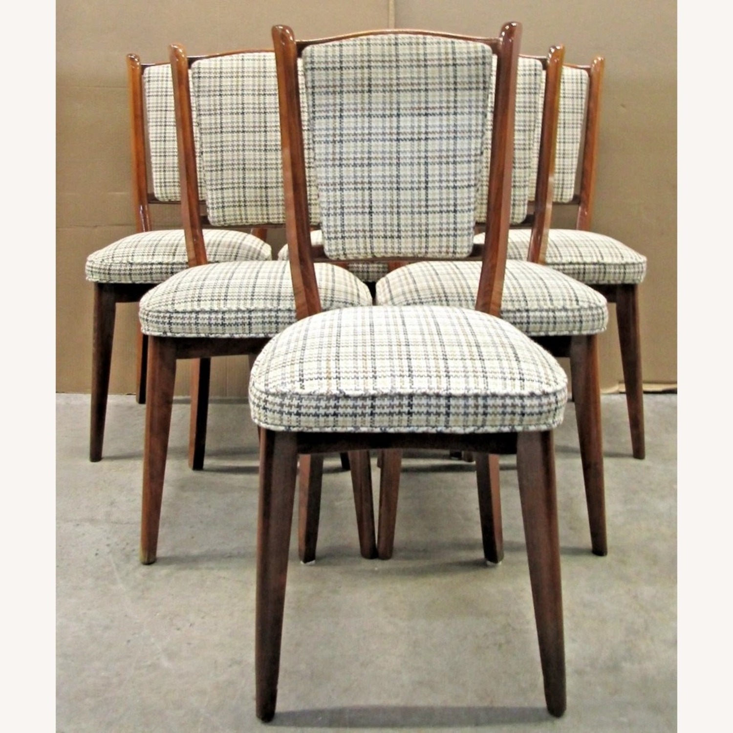 Set of Six French Art Deco Mahogany Dining Chairs - image-2