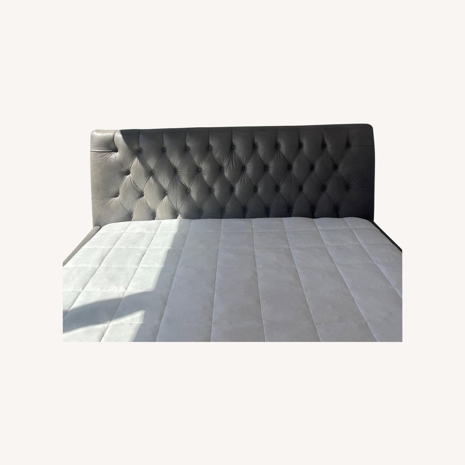 ABC Carpet and Home Light Gray Leather King Bed - image-7