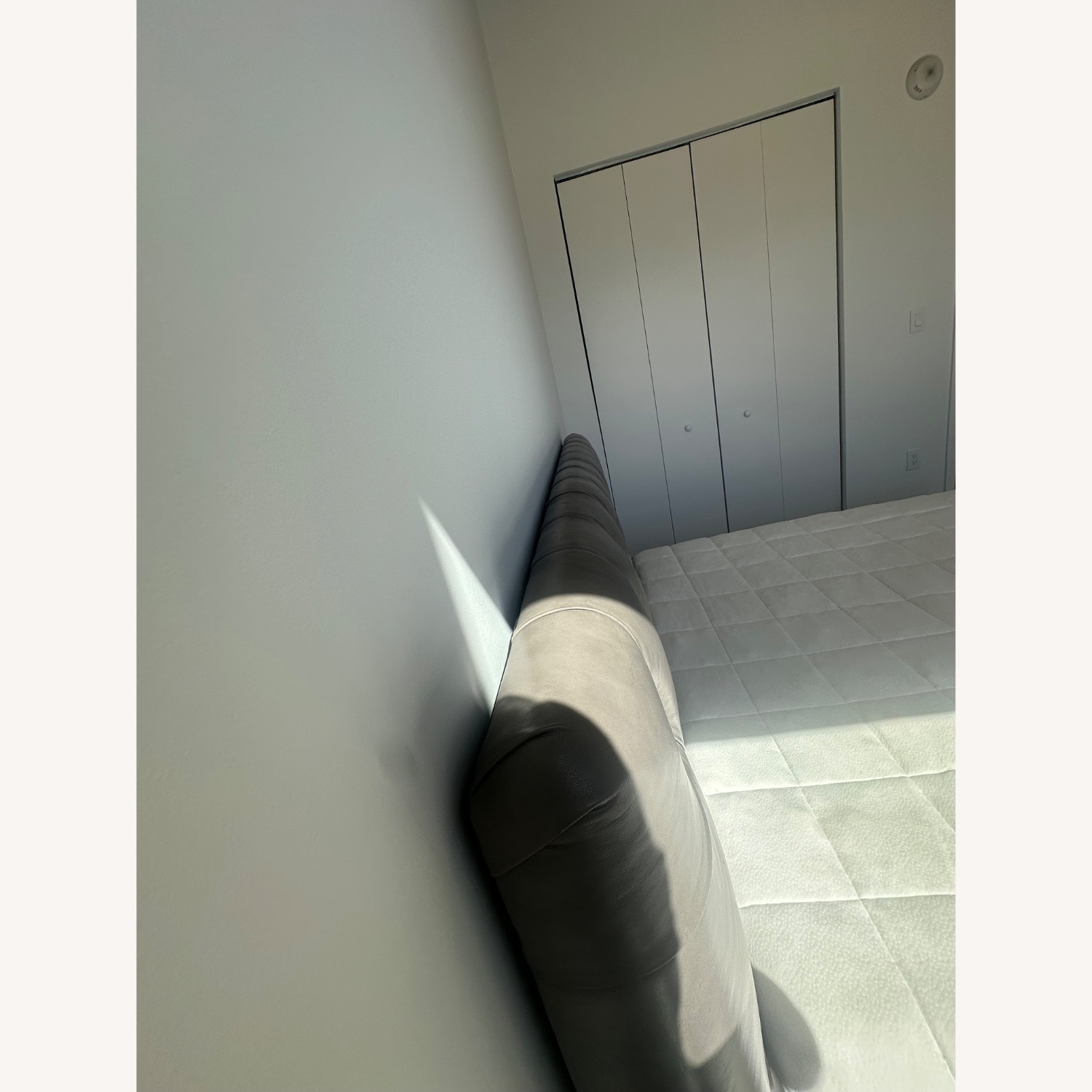 ABC Carpet and Home Light Gray Leather King Bed - image-3