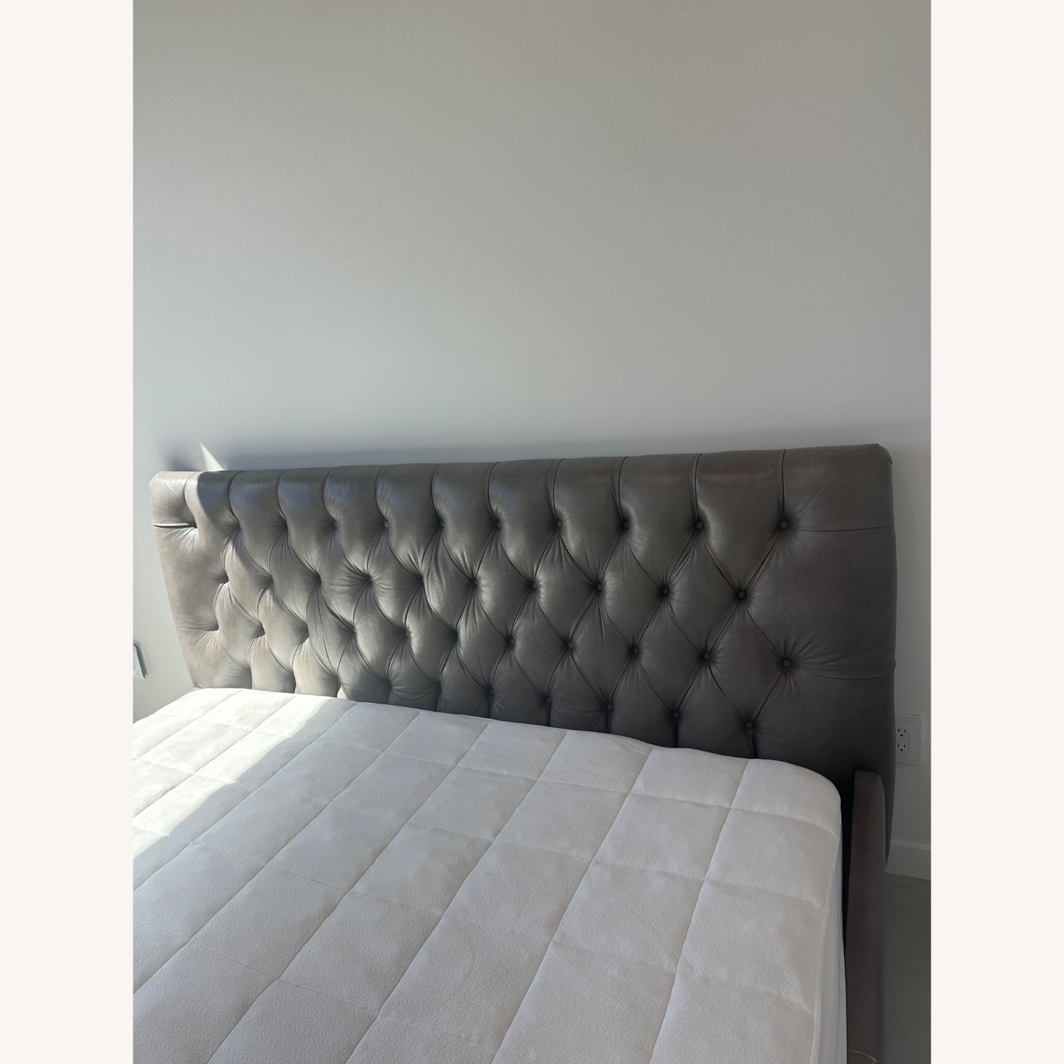 ABC Carpet and Home Light Gray Leather King Bed - image-5