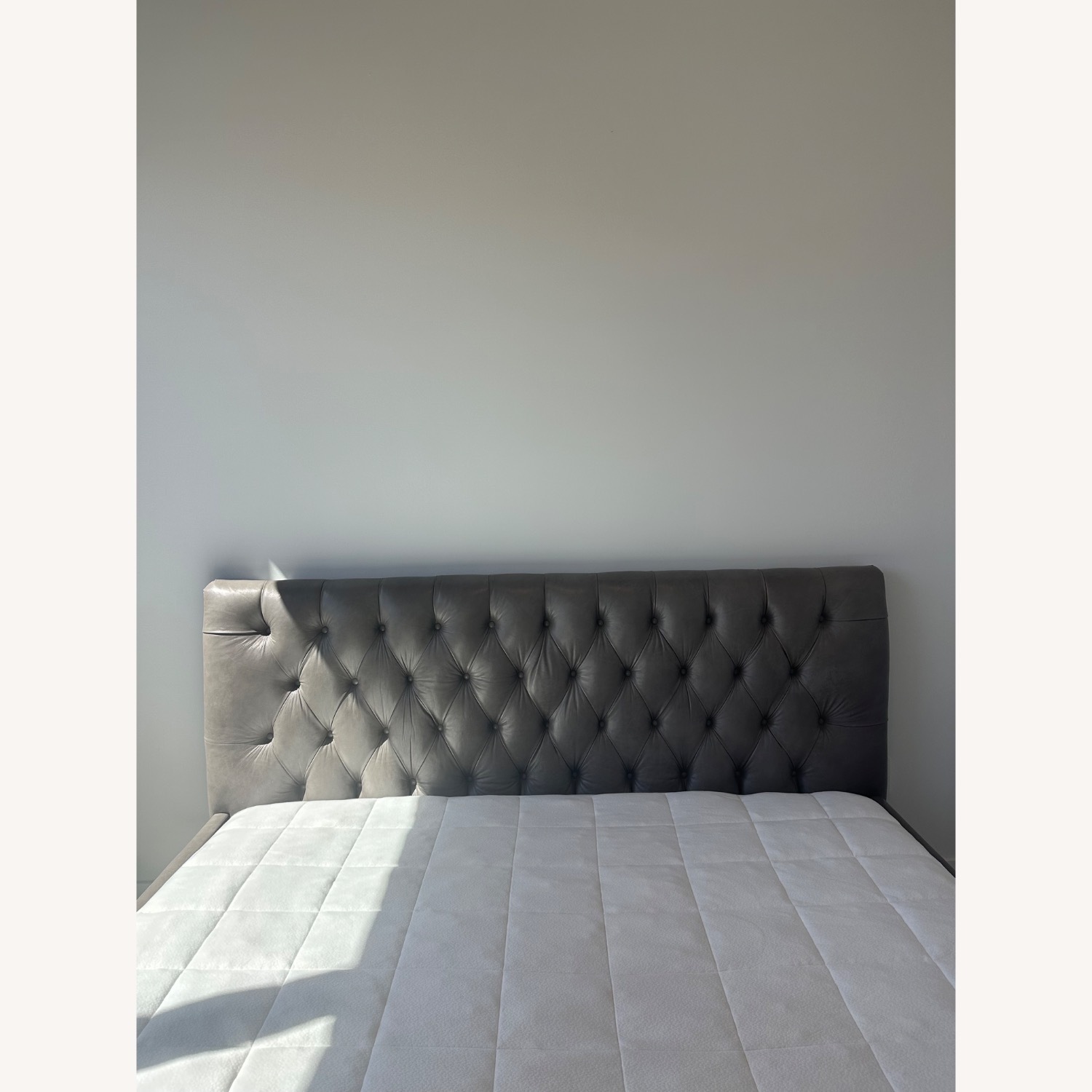 ABC Carpet and Home Light Gray Leather King Bed - image-1