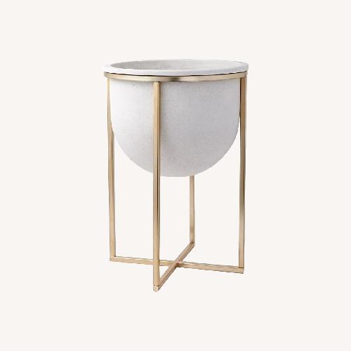 Used West Elm Eden White Ceramic Planters (2) for sale on AptDeco