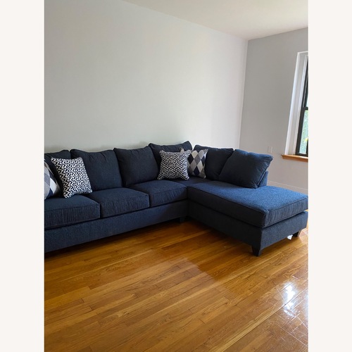 Used Bob's Discount Furniture Blue Sleeper Sofa for sale on AptDeco