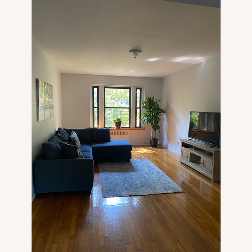 Used Bob's Discount Furniture Blue Sleeper Sofa for sale on AptDeco