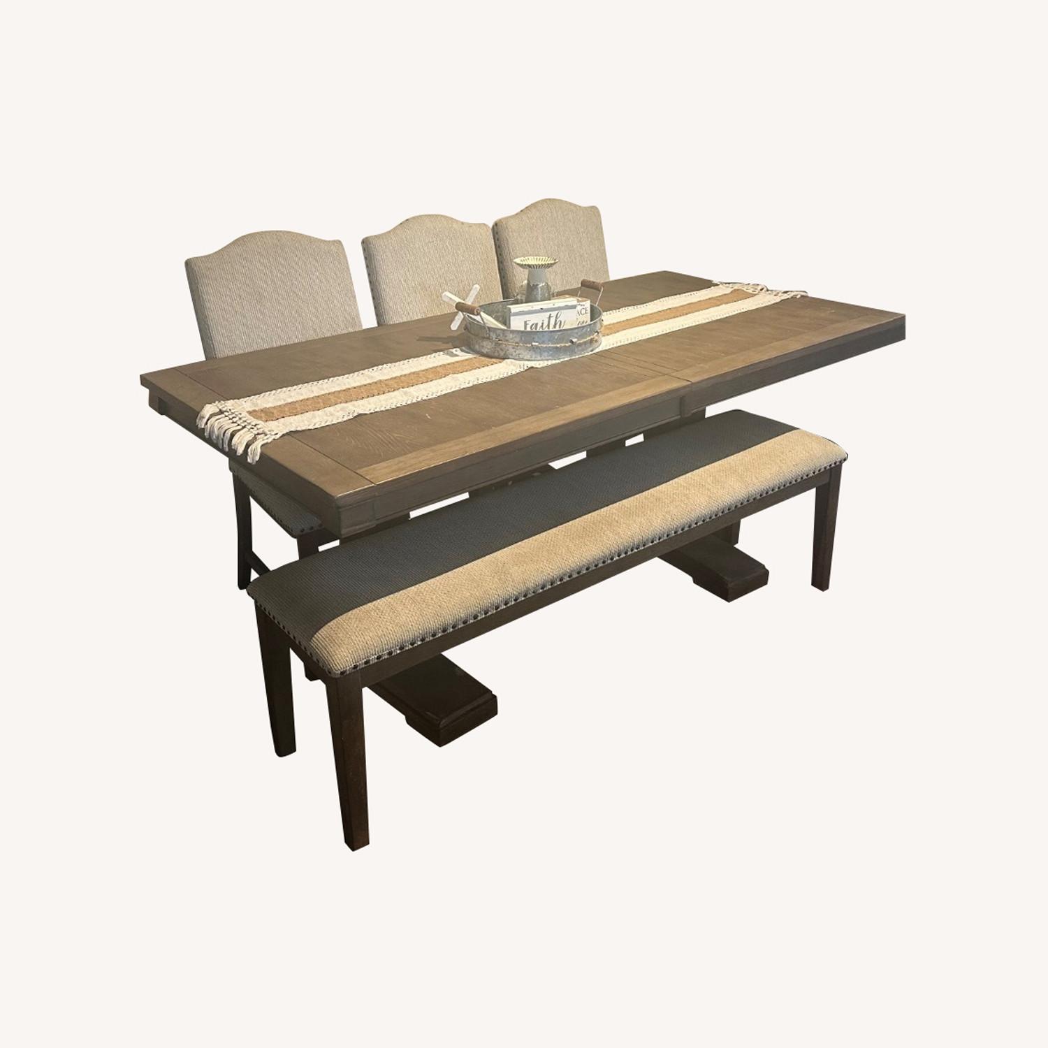 Light Brown Wood Dining Sets - image-0
