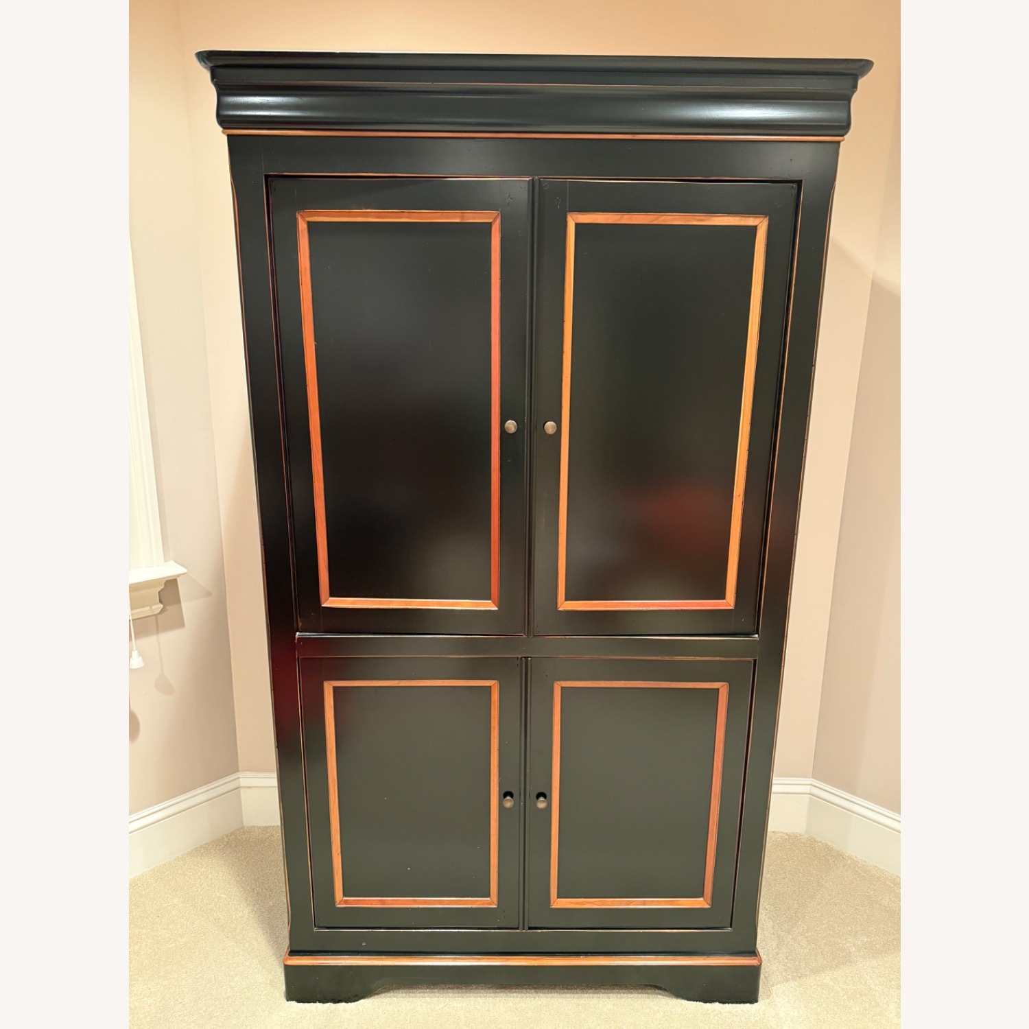 Grange Black Wood Armoire - AptDeco
