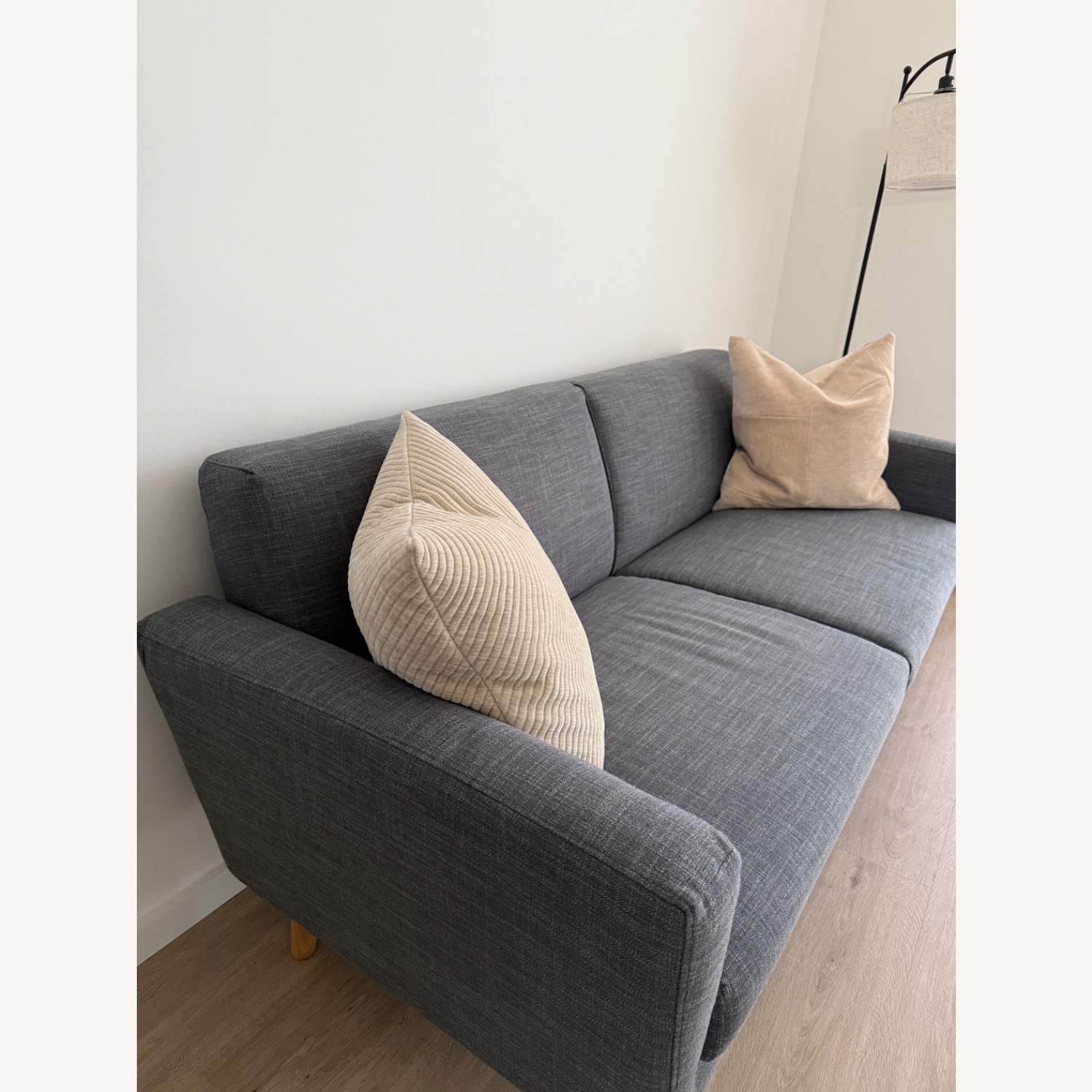 West Elm Oliver Dark Gray Fabric 2 Seater Sofa - image-3