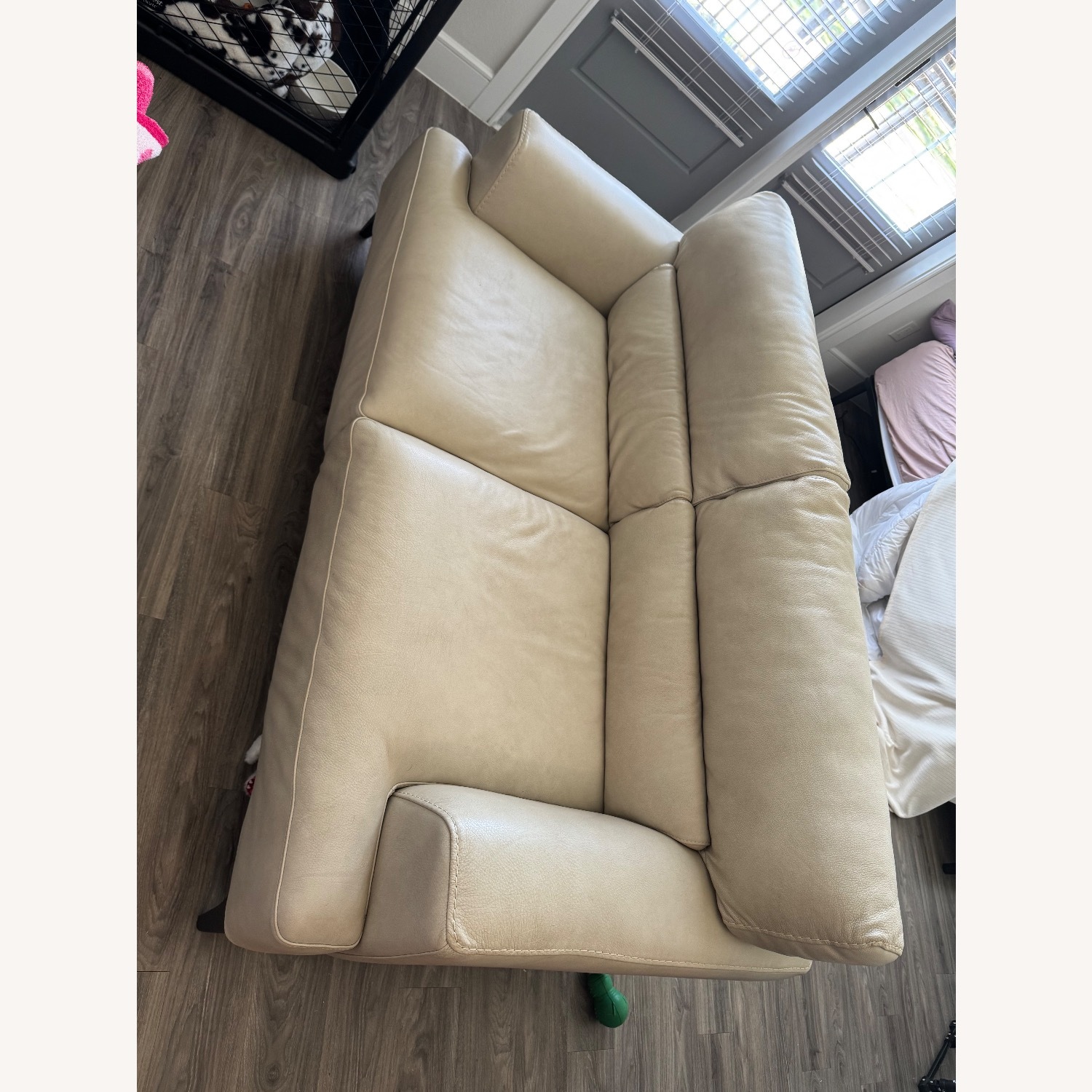 Softline A/S White Leather 2 Seater Sofa - image-2