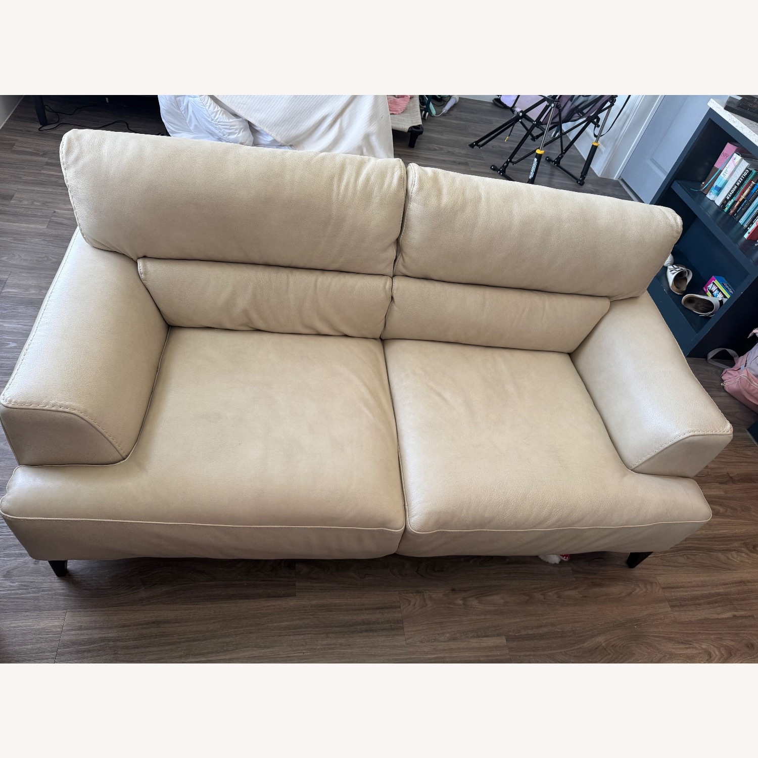 Softline A/S White Leather 2 Seater Sofa - image-1