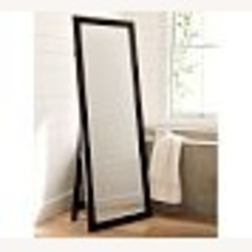 Used Pottery Barn Dark Brown Wood Floor Mirror for sale on AptDeco
