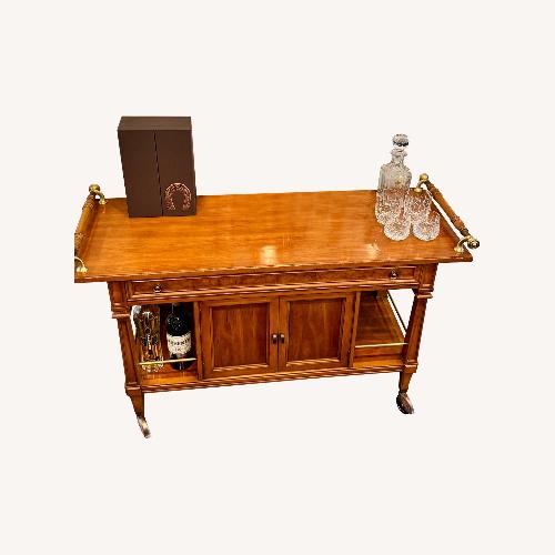 Used Light Brown Wood Bar Cart for sale on AptDeco