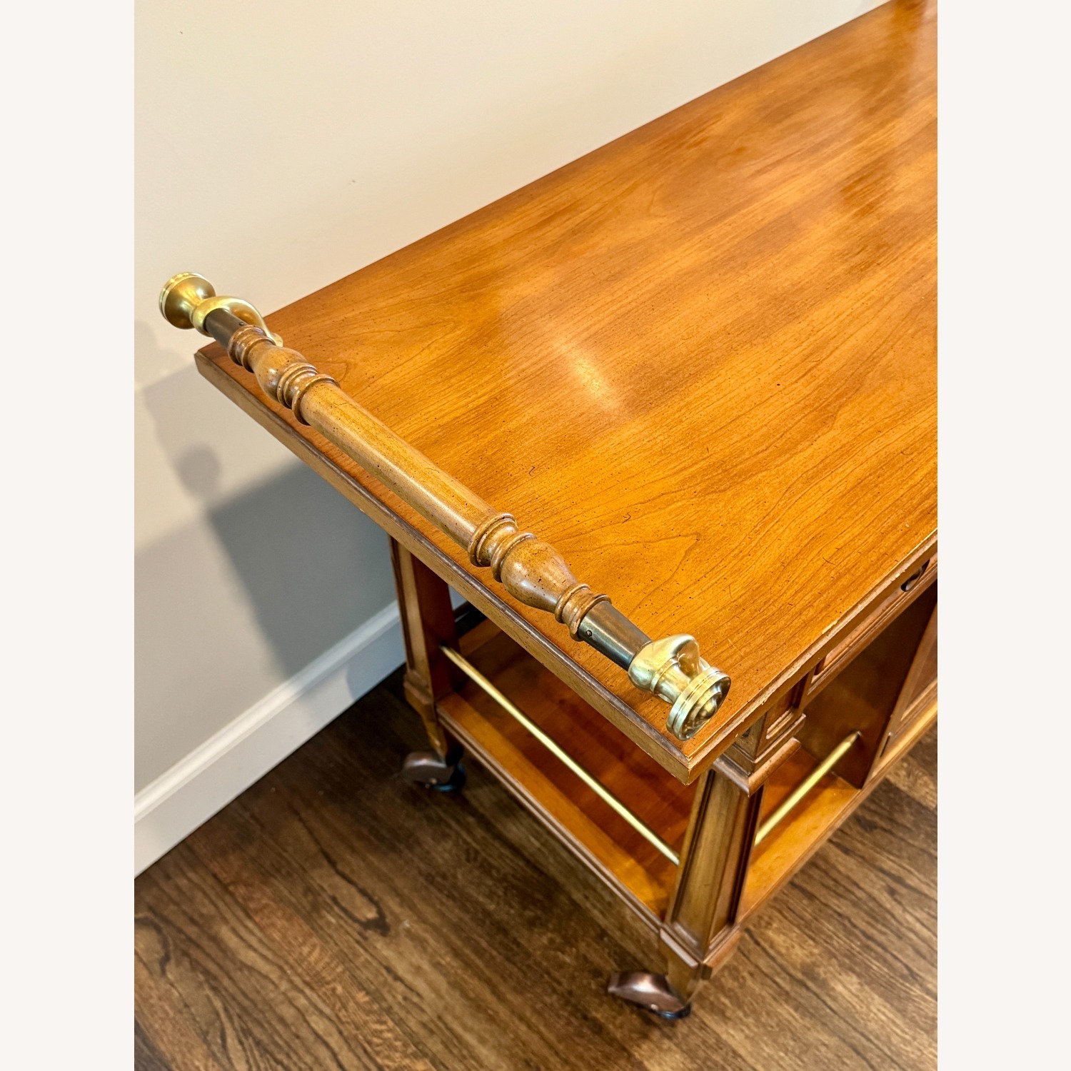 Light Brown Wood Bar Cart - image-10
