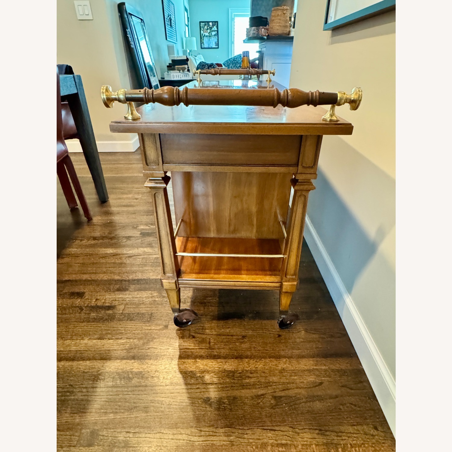 Light Brown Wood Bar Cart - image-3