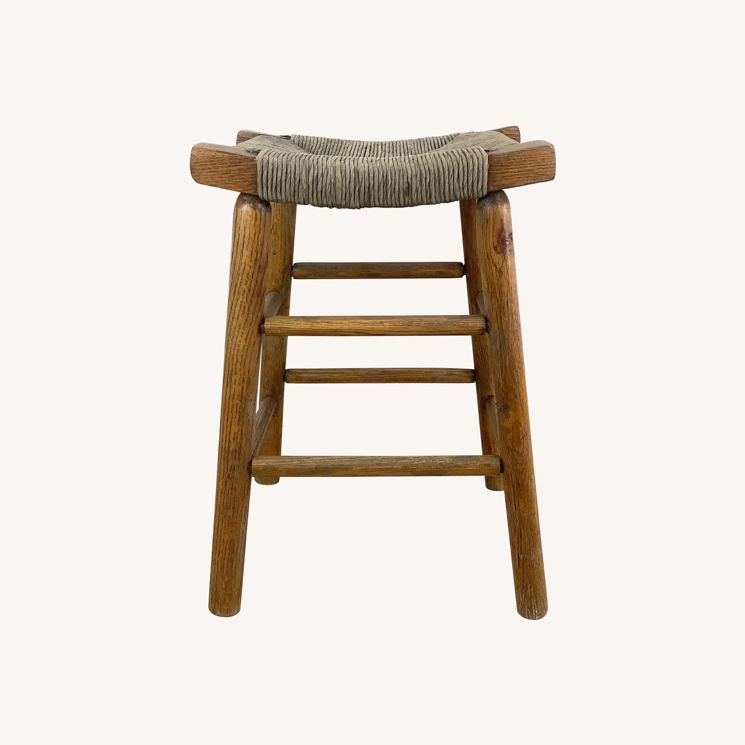 Vintage Modern Rush Seat Stool - image-0