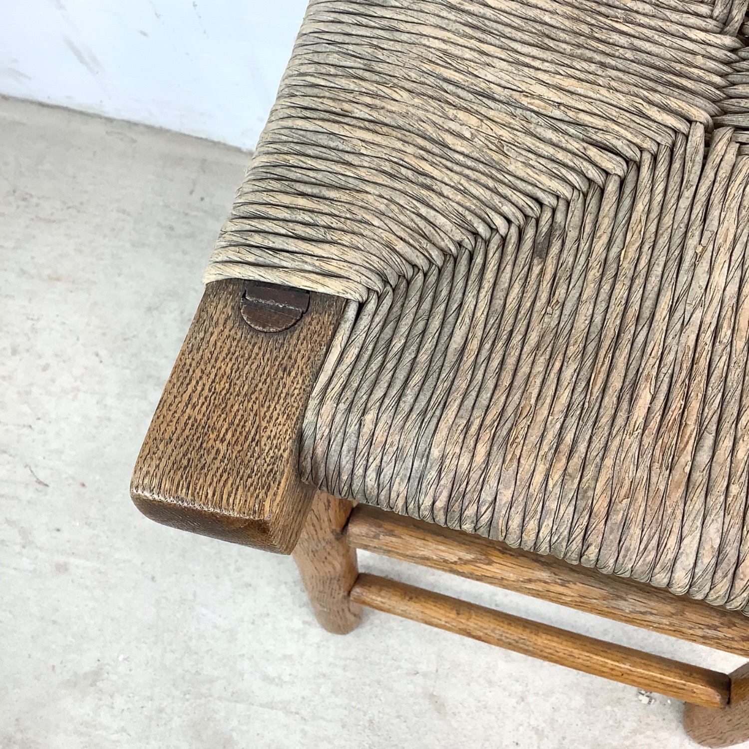 Vintage Modern Rush Seat Stool - image-9