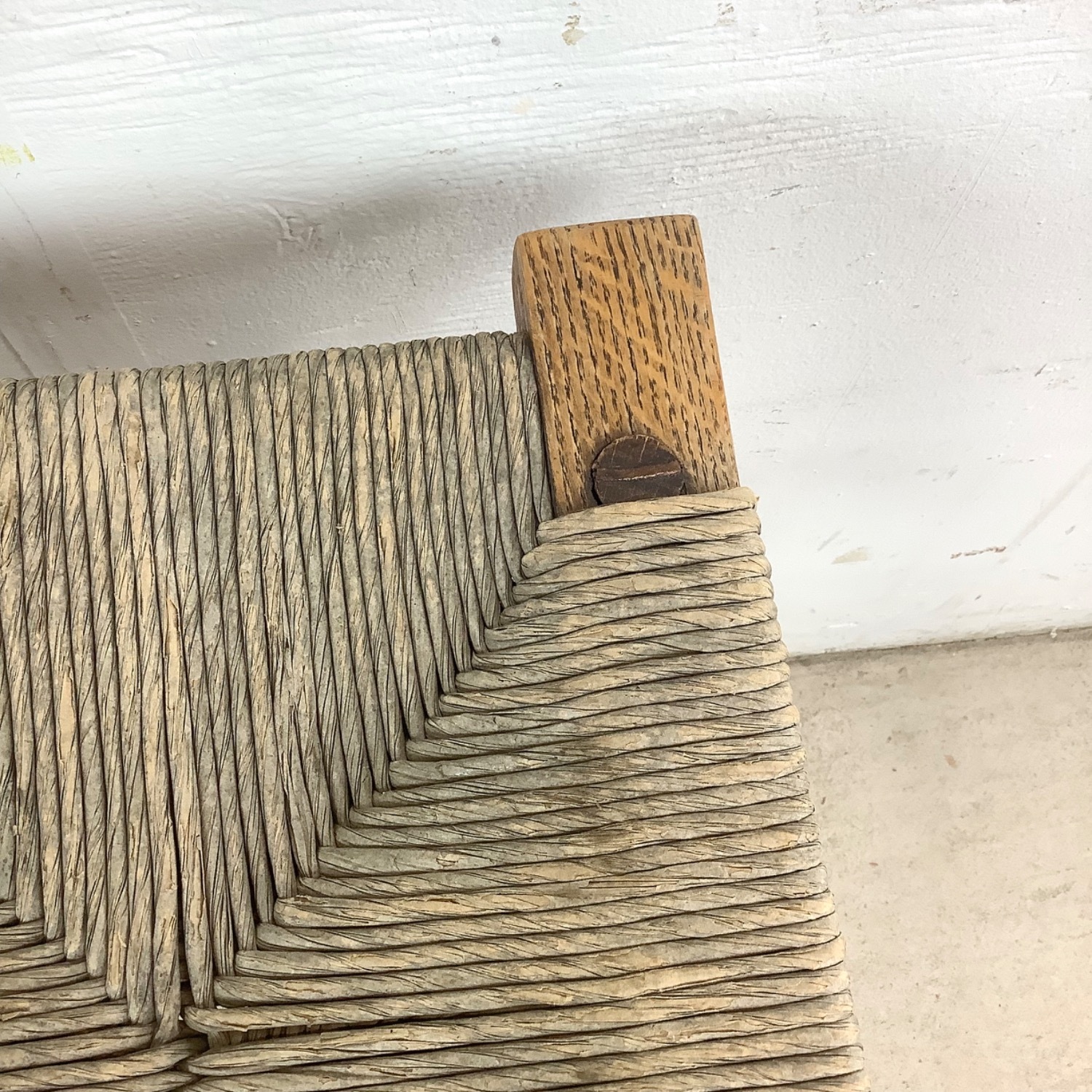 Vintage Modern Rush Seat Stool - image-8