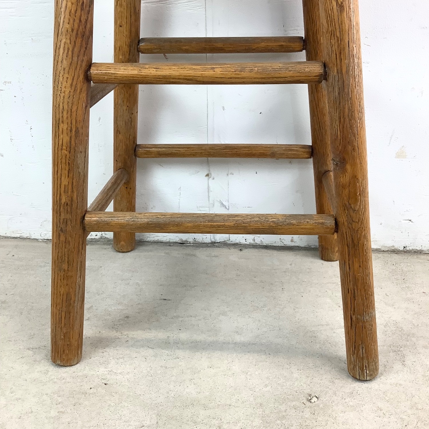 Vintage Modern Rush Seat Stool - image-11