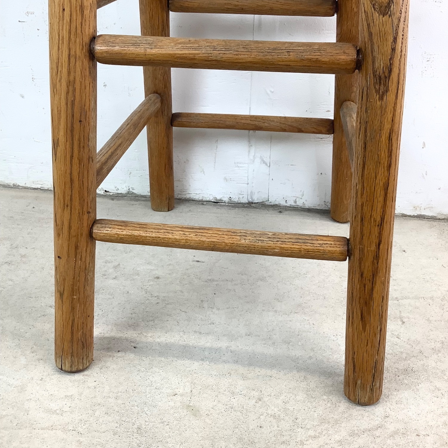 Vintage Modern Rush Seat Stool - image-15