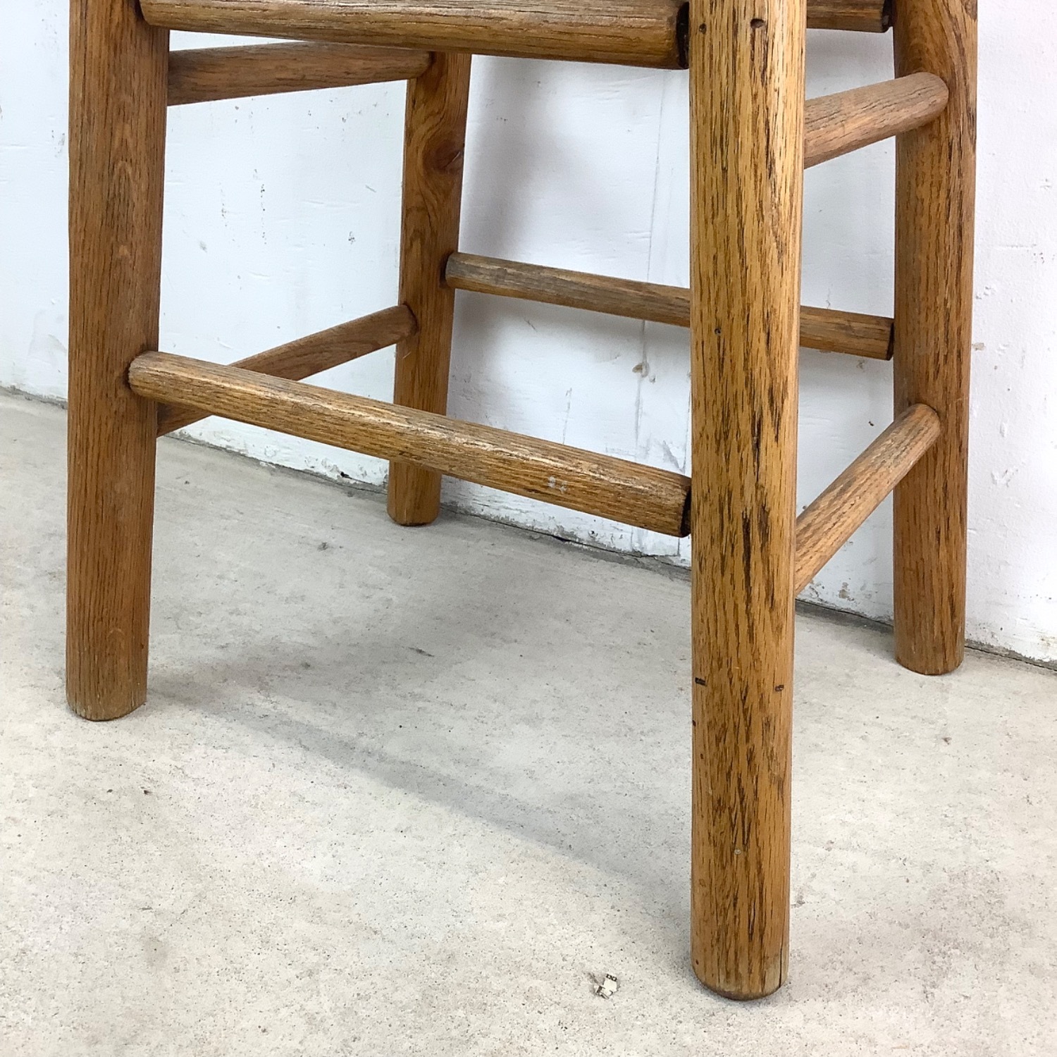 Vintage Modern Rush Seat Stool - image-17