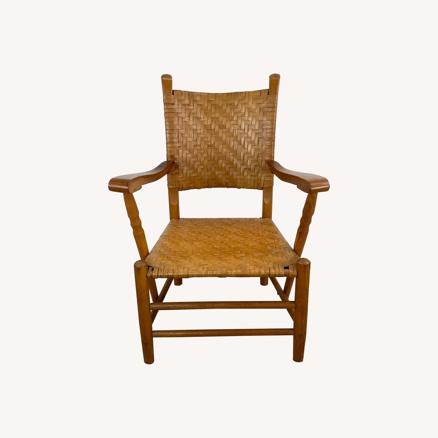 Vintage Woven Rattan Armchair - image-0