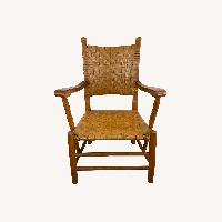 Vintage Woven Rattan Armchair