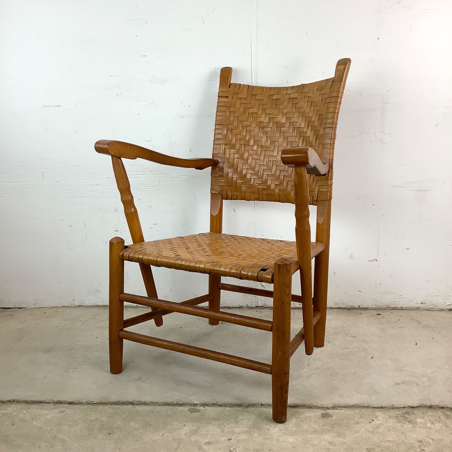 Vintage Woven Rattan Armchair - image-4