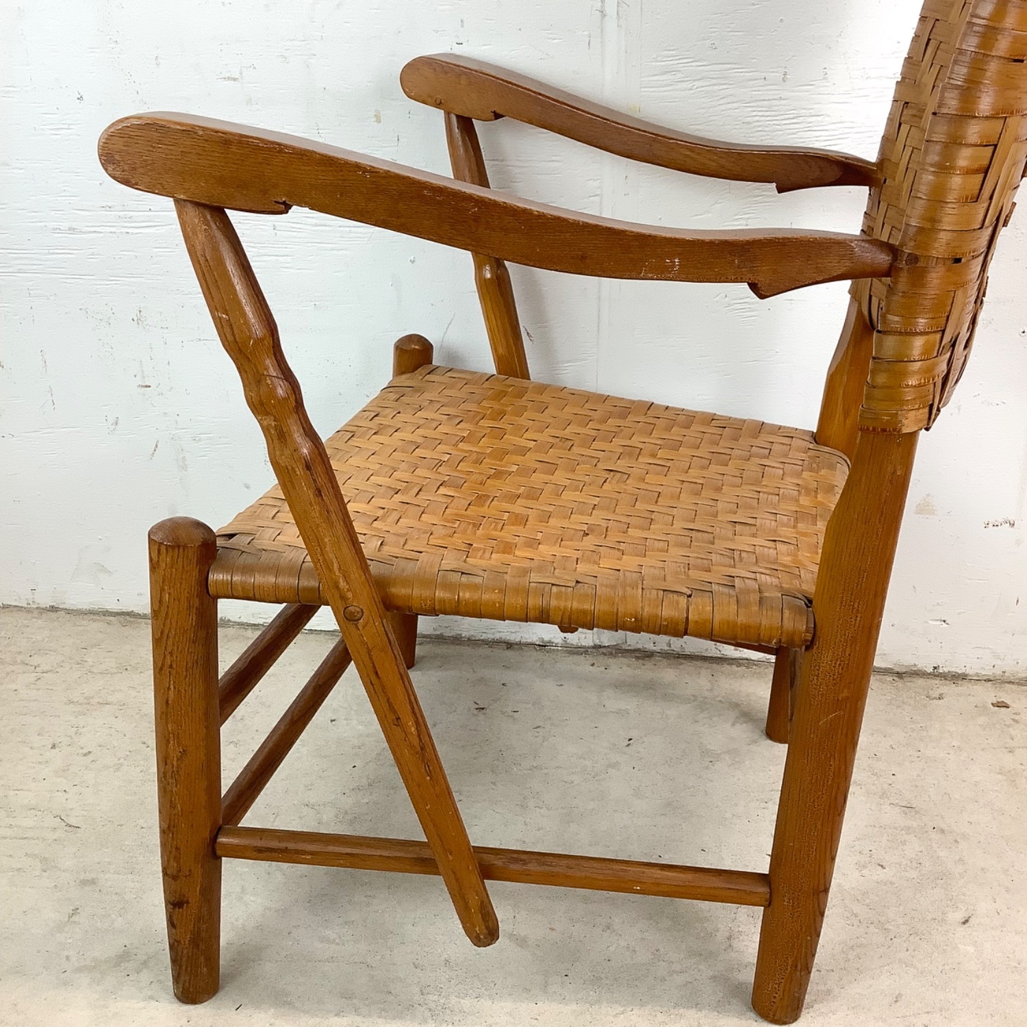 Vintage Woven Rattan Armchair - image-11
