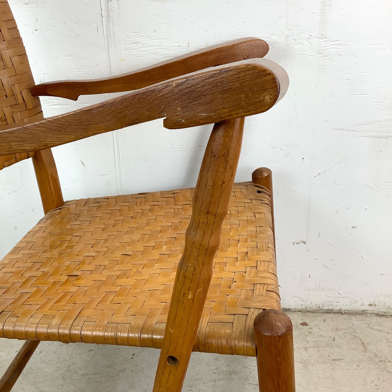 Vintage Woven Rattan Armchair - image-9