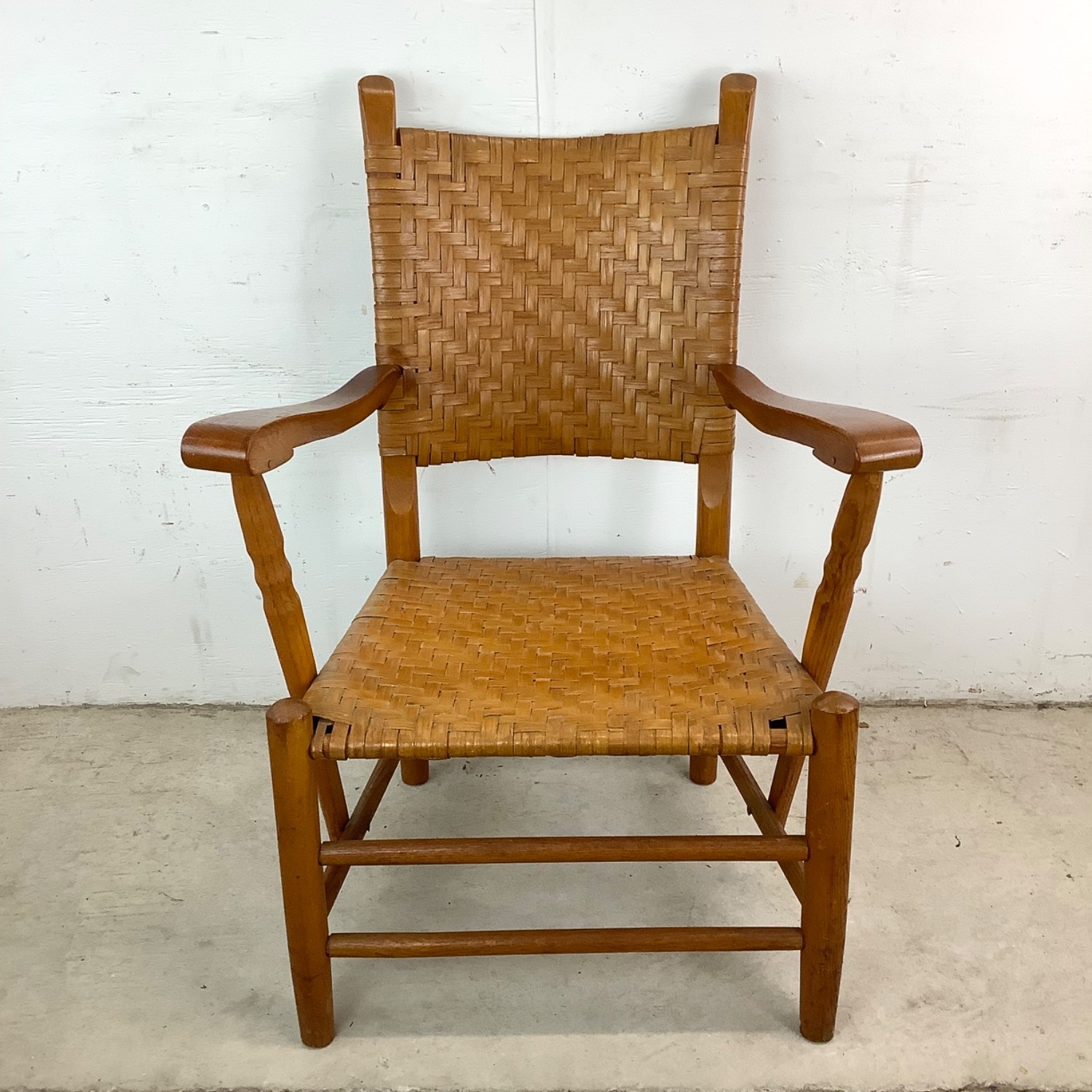 Vintage Woven Rattan Armchair - image-1