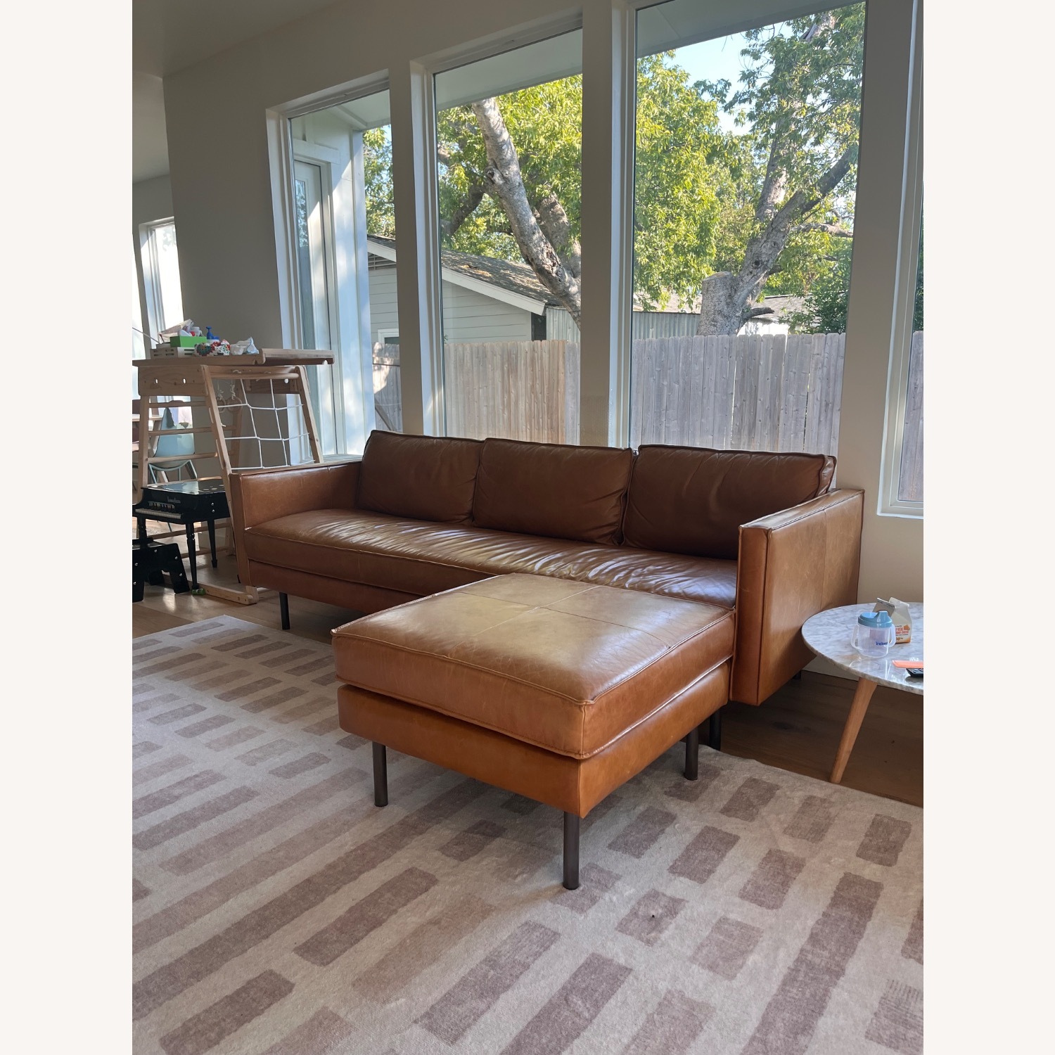 West Elm Signature Axel Leather Sofa  - image-5