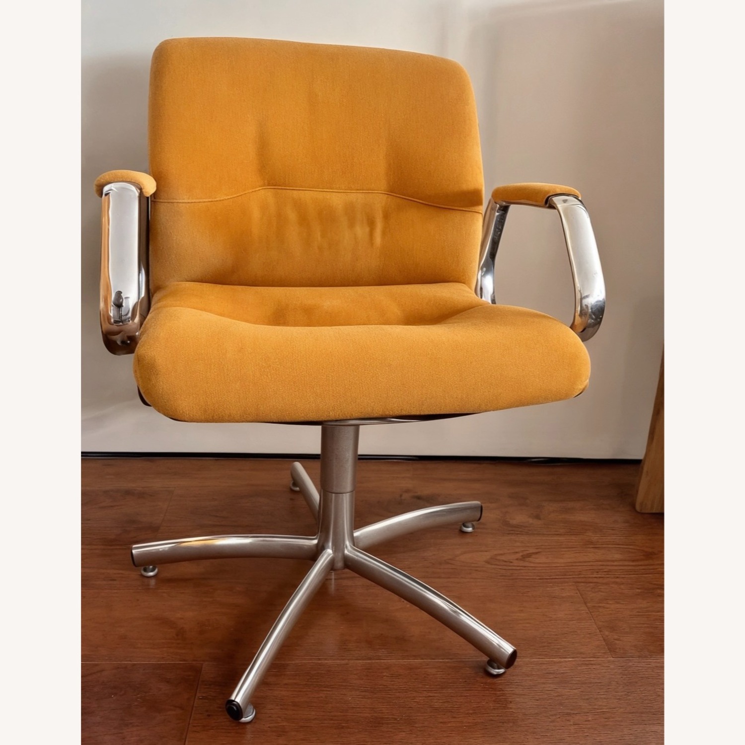 Vintage/Antique Yellow Fabric Office Chairs - image-1