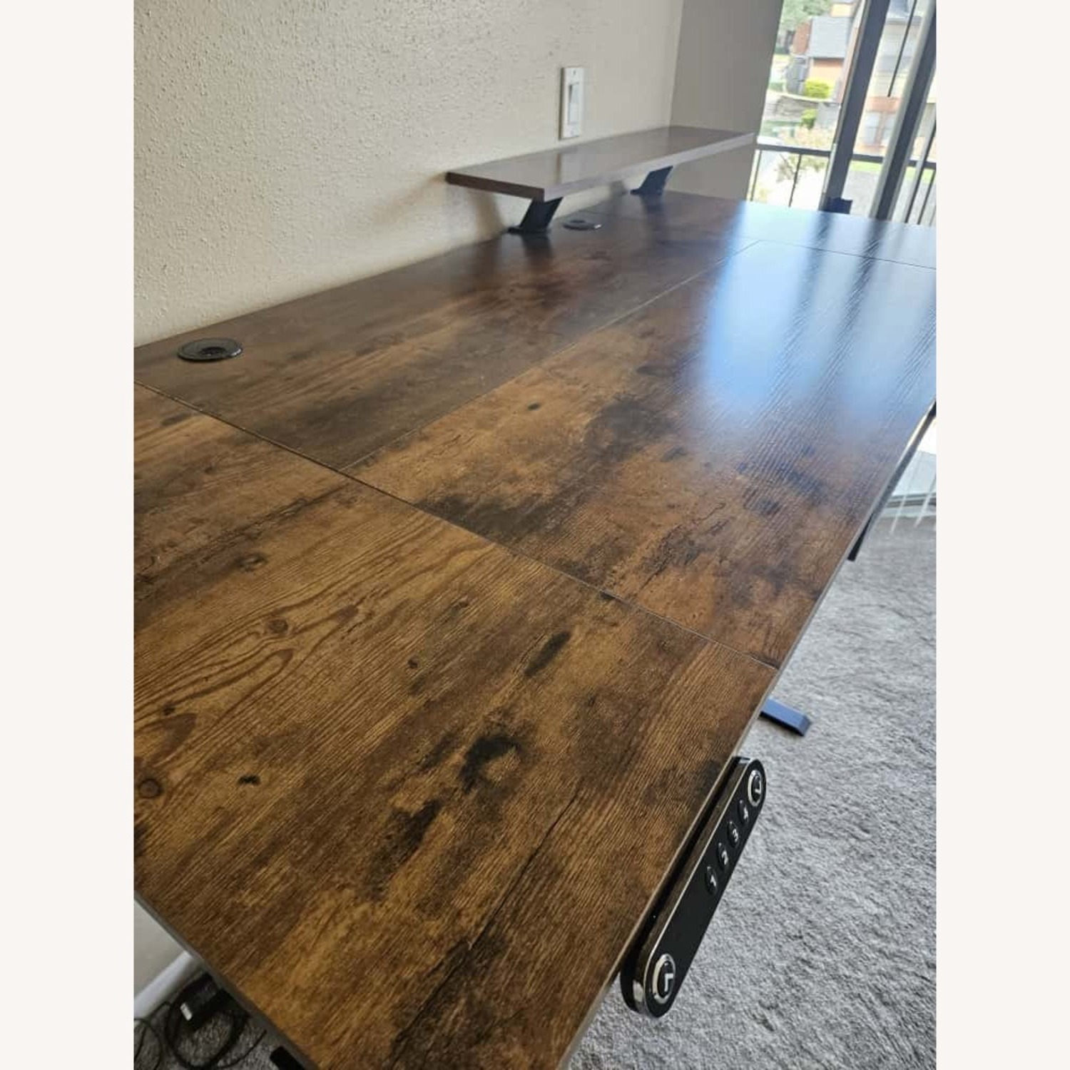 Lasherrie Dark Brown Wood Desk - image-3