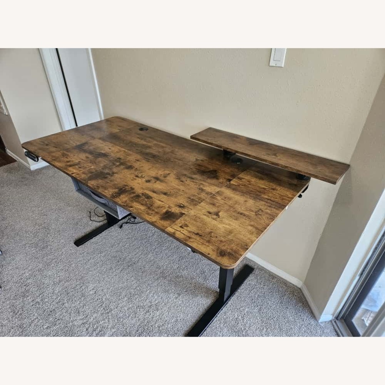 Lasherrie Dark Brown Wood Desk - image-1