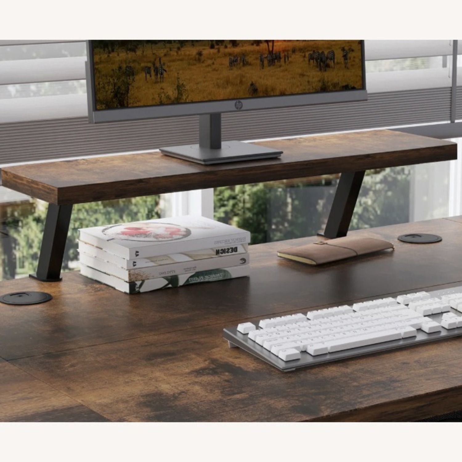 Lasherrie Dark Brown Wood Desk - image-9