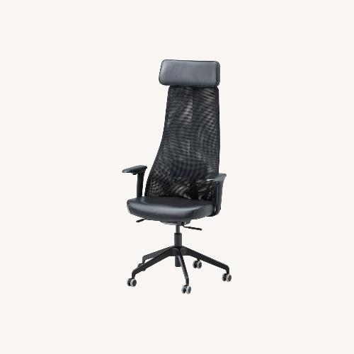 Used IKEA Järvfjället Black Leather Office Chair for sale on AptDeco