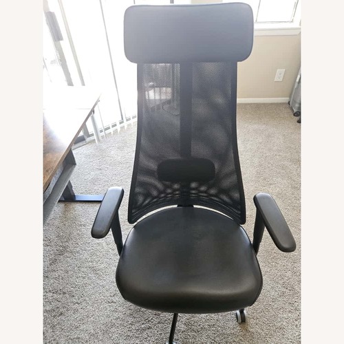 Used IKEA Järvfjället Black Leather Office Chair for sale on AptDeco