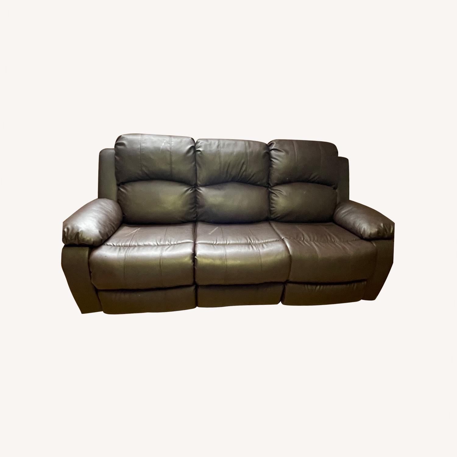 Dark Brown Reclining Sofa - image-0