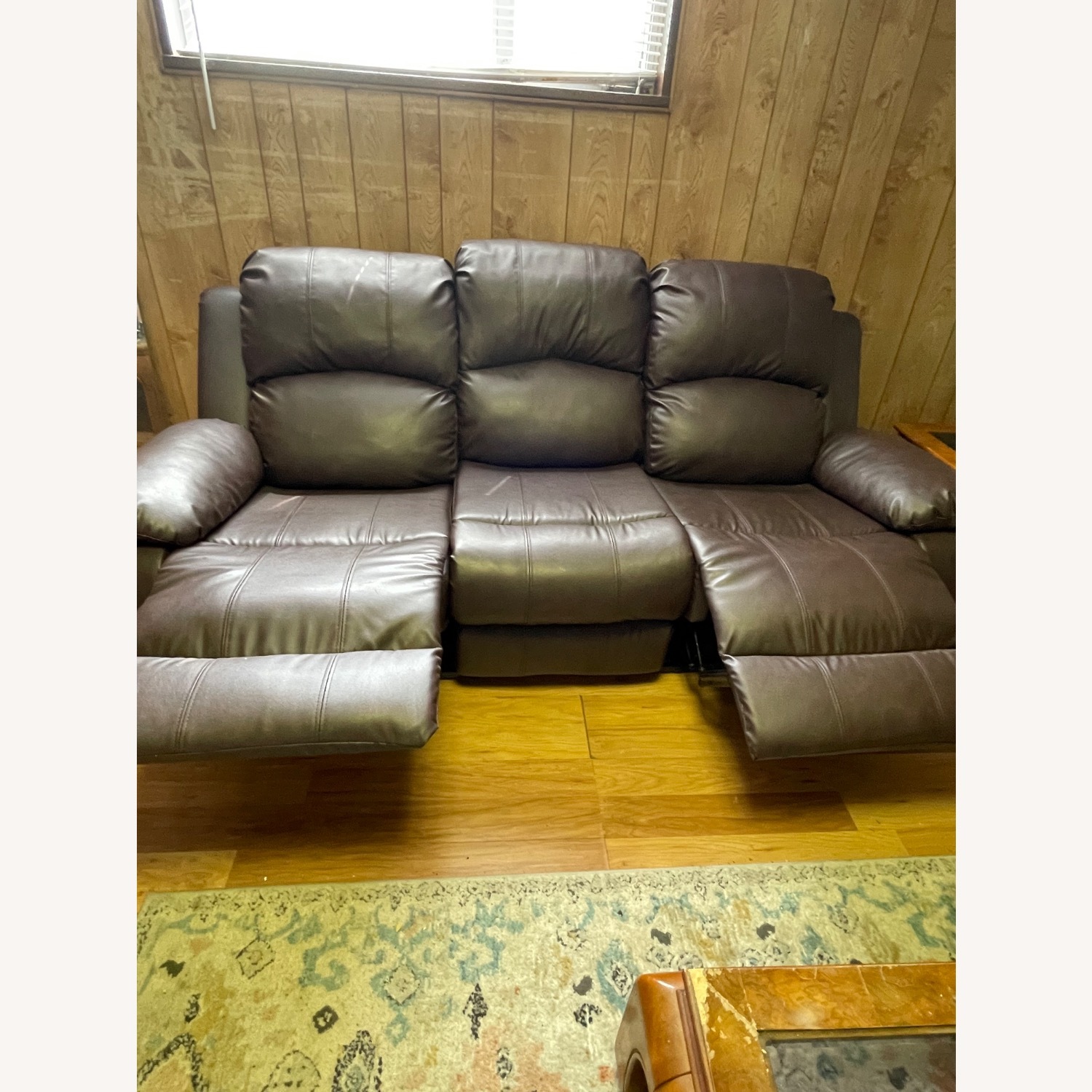 Dark Brown Reclining Sofa - image-1